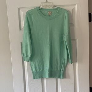 J. Crew Light Green Merino Wool Sweater